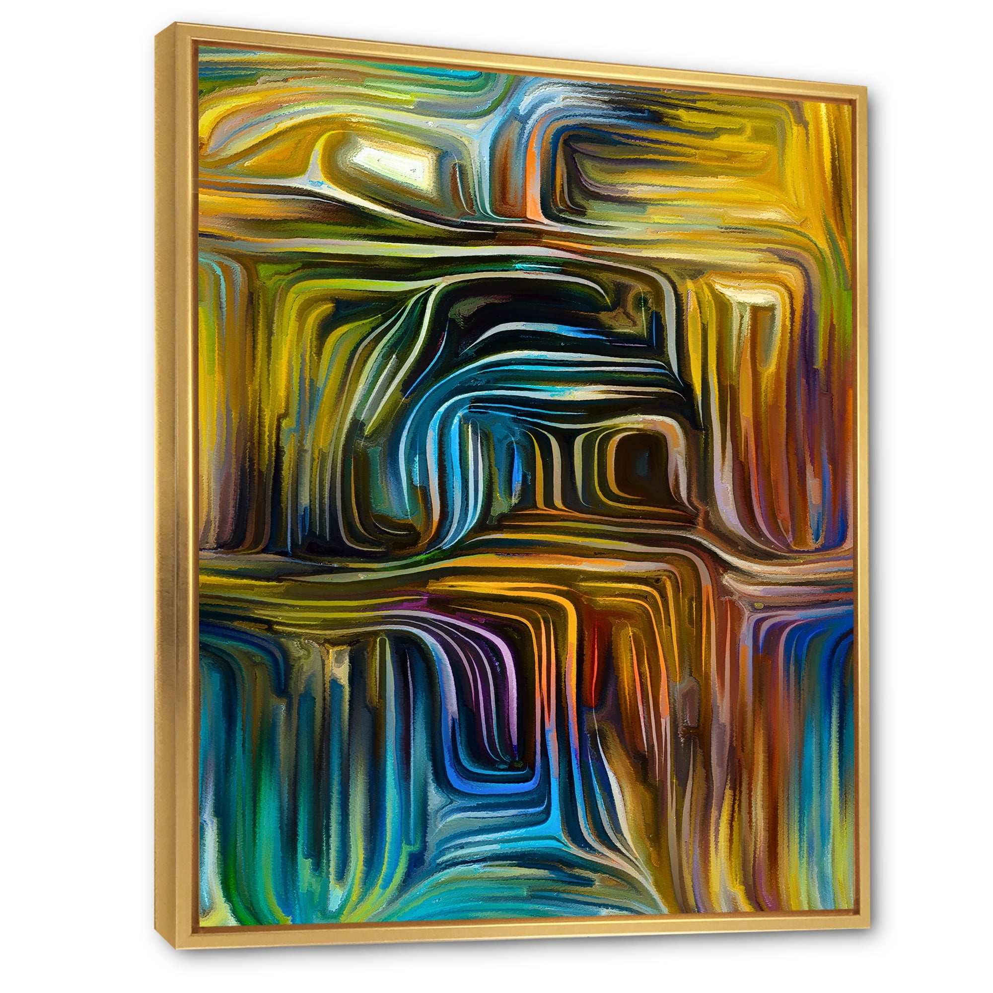 Designart 'Colour Spiral Fusion IV' Modern Framed Canvas Wall Art Print