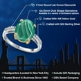 thumbnail image 2 of Gem Stone King 925 Silver and 10K Yellow Gold Green Malachite and White Lab Grown Diamond Engagement Ring for Women | 6.08 Cttw | Oval 12X10MM | Gemstone Birthstone | Size 7, 2 of 6