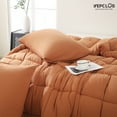 thumbnail image 3 of YEPCLUB 3-Piece Full Size Comforter Set, Orange Down Alternative Reversible Bedding Set, All-Season Quilted Soft Comforter with Pillowcases, 3 of 4