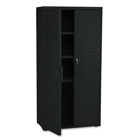 Iceberg 92551 OfficeWorks Resin Storage Cabinet, 33.00" x 18.00" x 66.00", Black