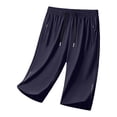 thumbnail image 4 of Men's Big and Tall Sports Pants 3/4 Length Athletic Trousers Cooling Lightweight Workout Bottoms Elastic Waist Drawstring Pants with Pockets, 4 of 7