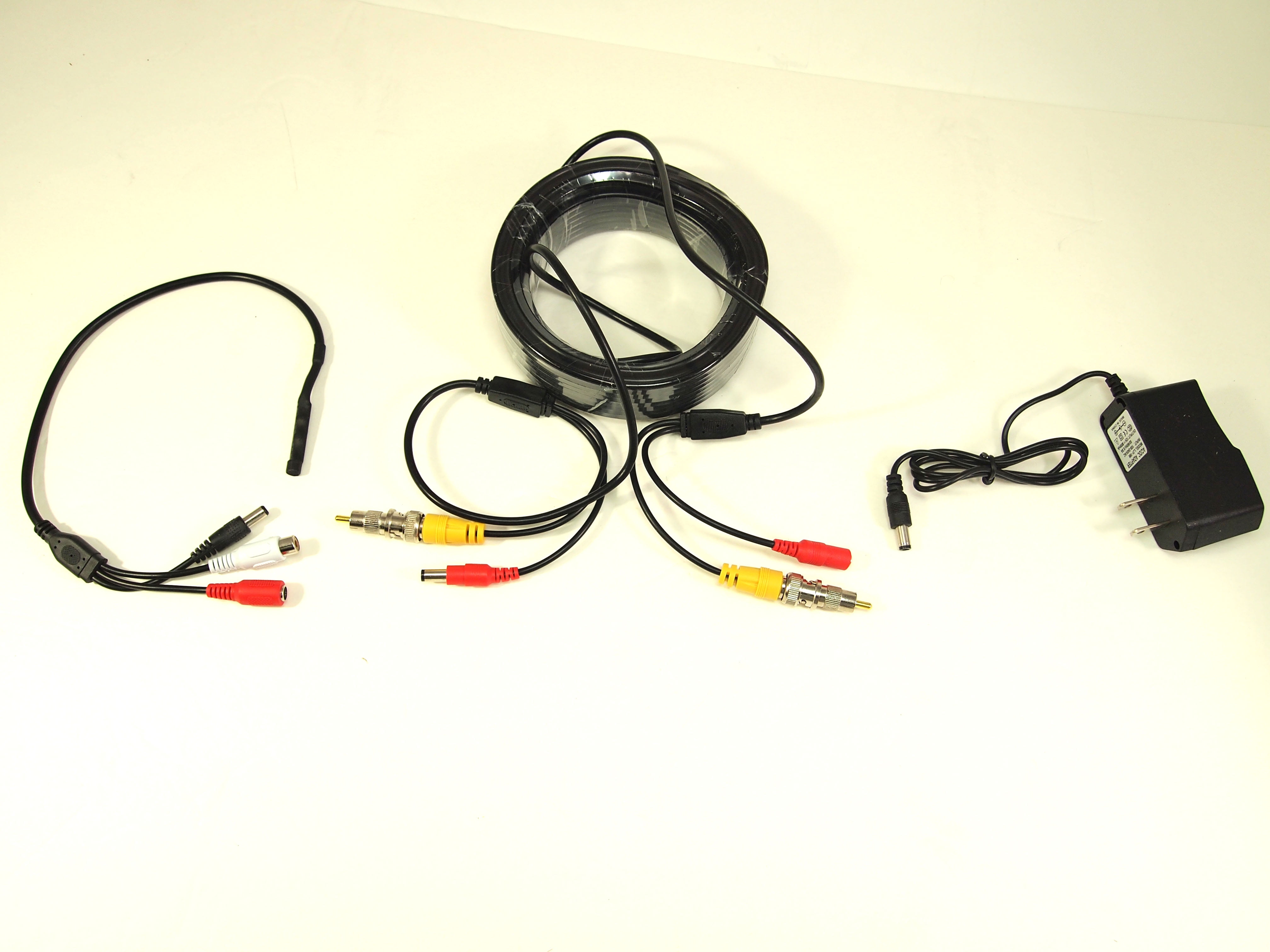 Evertech CCTV Microphone Kit with 100 Feet Pre-made CCTV Cable and 12V DC Power Supply