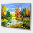 thumbnail image 3 of Designart ' Autumn Landscape With Forest and River ' Lake House Canvas Wall Art Print, 3 of 4
