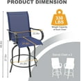 thumbnail image 2 of Twister.CK 4 Pcs Outdoor Swivel Metal Bistro Bar Stools, Patio Bar Counter Height Textilene Chairs, Blue, 2 of 9