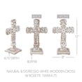 thumbnail image 2 of Natural & Distressed White Wooden Cross w/ Rosette Center & Base 13x8x5, 2 of 4