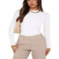 thumbnail image 2 of Justaucorps à Col pour Femmes Manches Longues Basique Ajusté Skinny Justaucorps, 2 of 5