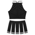 thumbnail image 6 of Doomiva Women's Adult Cheerleading Uniform Mini Pleated Skirt Schoolgirl Role Play Outfits Black S, 6 of 7