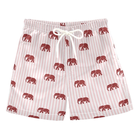 FORMRS Boys Swim Trunks Quick Dry Mesh Lining Beach Boardshorts, Sizes XS-XL, Cartoon Elephant Pattern