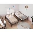 thumbnail image 3 of avobird Bunk Bed with Ladder and high Guardrail,19 bed crossbars, Able to Split, Metal Bunk Bed, Storage Space, Noise Free,Twin Over Twin Size,Black, 3 of 5