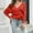 Red, variant on Women's 2025 Fall Wrap V Neck Long Batwing Sleeve Belted Waist Ruffle Knitted Sweater Pullover Top Womens Blouses Long Sleeve Red M