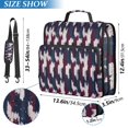 thumbnail image 3 of Haosy 3 Ring Zipper Binder with Shoulder Strap Waterproof Trapper Keeper 2 Inch D-Ring 500 Sheets Capacity, Navy Blue Burgundy Houndstooth, 3 of 8