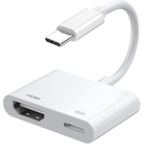 USB C to HDMI Digital AV Adapter with Charging Port, 1080P Screen Sync Converter for Type-C Phones, Tablets & Laptops