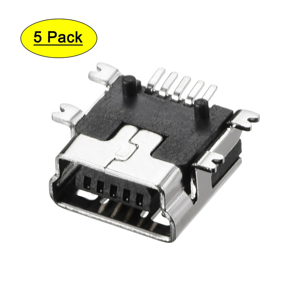 Mini USB PCB Connector TypeB 5P Female Jack SMT SMD Short Body 5pcs
