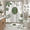 Leaves & Geometry, variant on Inhousolu 4-Piece Shower Curtain Set with Bathroom Rugs, Water-Repellent Shower Curtain, Non-Slip Bath Mat, Toilet Lid Cover, U-Shaped Toilet Rug, 12 Hooks, 72 x 72 Inch, Plantain Leaves