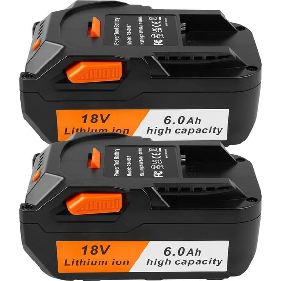 2Pack 18V High-Output 6.0Ah Lithium Battery Replacement for Ridgid 18V R840089 R840087 R840086 R840085