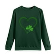thumbnail image 6 of Felirenzacia Women’s St. Patrick Sweatshirt Lucky Clover Graphic Casual Pullover Top for Holiday Wear, Army Green,L, 6 of 7