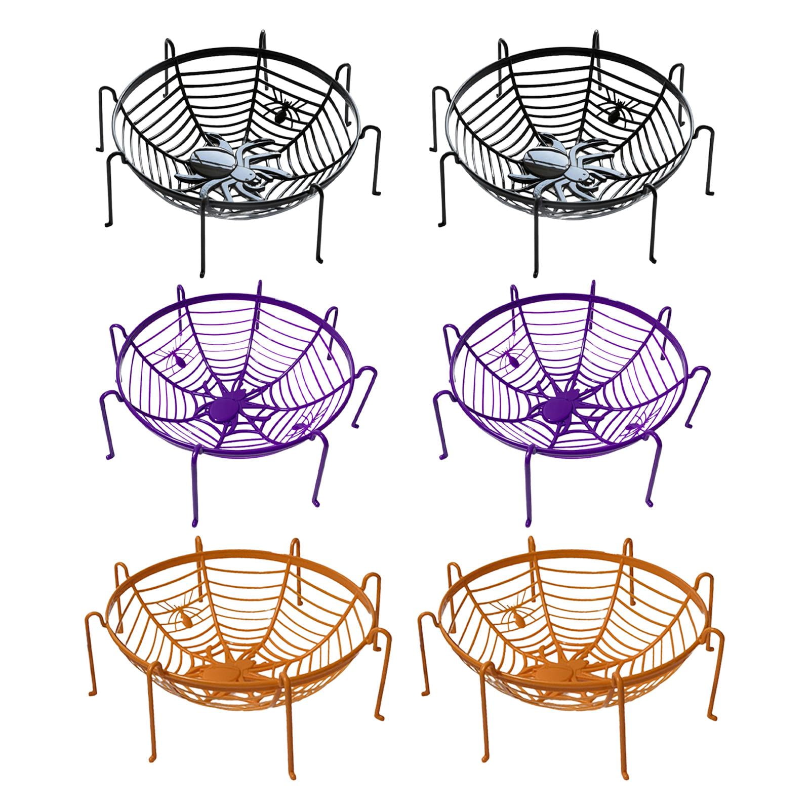 WLPZXP Decorative Spider Web Basket Stand Easter Prop Candy Basket for Coffee Table 6pcs