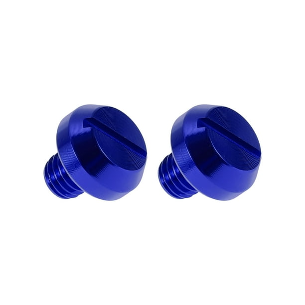 Tapones para agujeros de espejo de motocicleta Unique Bargains Rosca izquierda M8x1.25 Tornillos de espejo retrovisor azul 2 Pcs