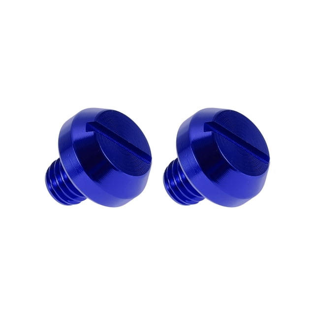 Tapones para agujeros de espejo de motocicleta Unique Bargains Rosca izquierda M8x1.25 Tornillos de espejo retrovisor azul 2 Pcs