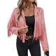 thumbnail image 1 of Chaquetas de Ante Sintético con Flecos y Forro para Mujer. Abrigos Cortos con Flecos para Mujer. Imprescindibles de Otoño 2025. Rosa M, 1 of 7