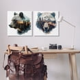 thumbnail image 3 of Stupell Industries Woodland Bear Forest Silhouettes Animals Painting Wrapped Canvas Art Print Wall Art, 24 x 24, Set of 2, 3 of 8