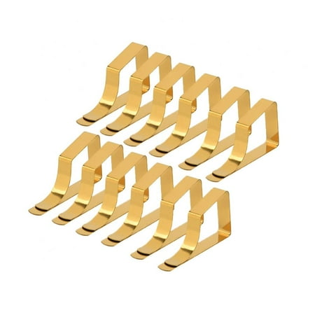 

12pcs Tablecloth Clips Outdoor Tablecloth Picnic Table Clips Stainless Steel Table Cloth Holders for Picnics Graduation Party Wedding Gold Color