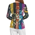 thumbnail image 4 of Power Rangers Women’s Pajama Top 3D Digital Print Sleepwear Trendy Crewneck Pullovers Long Sleeve Shirts XS, 4 of 8