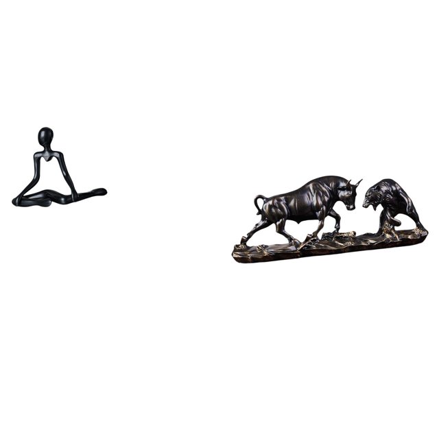 Figura de escritorio,Escultura abstracta de pensador para decoración de oficina y hogar.,Estatua de escritorio,Figura decorativa de pelea de toros y osos,Colecciones de esculturas de