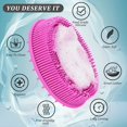 thumbnail image 5 of Juego de depurador corporal de silicona con soporte para jabón, cepillo de baño y champú 2 en 1, lufa exfoliante de silicona, hace buena espuma y es más higiénico que la lufa tradicional (púrpura) Sincero Electrónica, 5 of 5