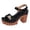 Black, variant on Platform Dressy Sandals for Women Ladies 2026 Comfortable Studded Leather Open Toe Chunky Block High Heels Summer Casual Beach Orthopedic Walking Shoes with Buckles Straps Brown Size 10.5