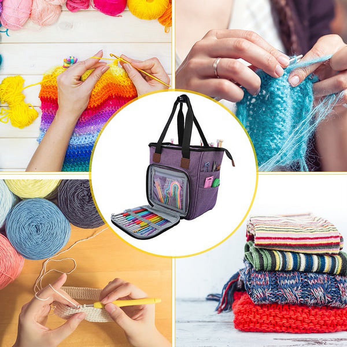 Jetcloudlive Knitting Bag, Large Yarn Storage Organizer photo 8