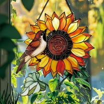 sruoe Sun Catcher, Stained Glass Window Hanging, Suncatcher Cardinal Acrylic, Garden Ornaments, Pendant Sun Catcher for Home Yard Wall Art Window Decor