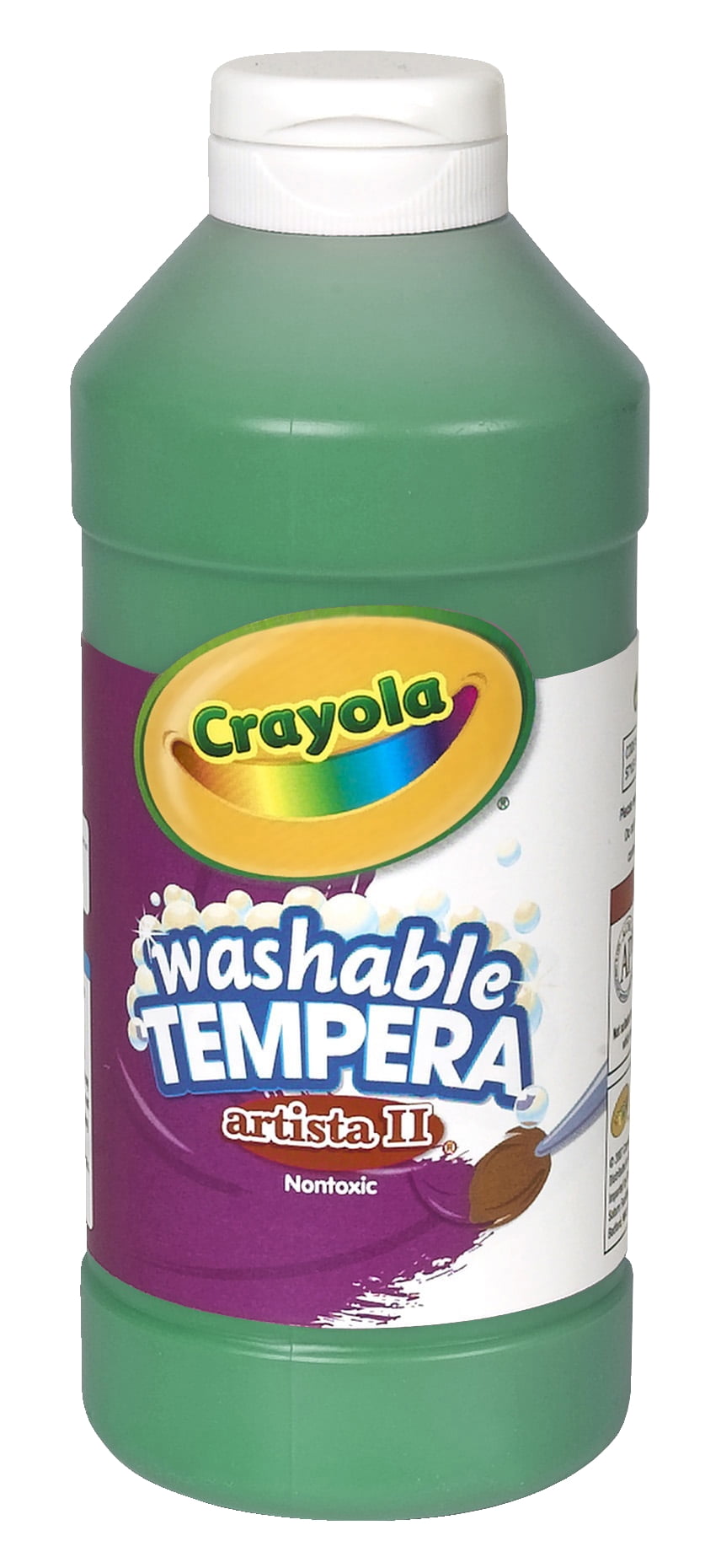 Crayola Artista Ii Non-Toxic Washable Tempera Paint, 1 Pint Squeeze Bottle, Green