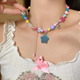 thumbnail image 2 of Collar de estrella con borlas de caramelo de colores de verano para mujer, cadena de clavícula ligera de lujo, accesorios para chicas dulces y geniales, 2 of 6