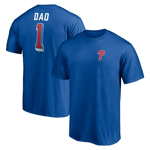 Men's Royal Philadelphia Phillies Number One Dad T-Shirt