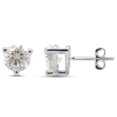 thumbnail image 3 of 1 1/2 Carat 6MM Round Cut Lab Created Moissanite Diamond Solitaire Stud Earrings In 14K White Gold Over Sterling Silver Jewelry For Women (VVS1 Clarity, 1.50 Cttw), 3 of 4