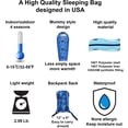 thumbnail image 2 of ANJ Outdoors 32F-59F Saco de dormir para jóvenes y niños | Saco de dormir para niños y niñas para interiores y exteriores | Saco de dormir ligero estilo momia para niños, 2 of 5