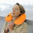 thumbnail image 6 of Tgbvmt U-Shaped Inflatable Travel Neck Pillow Soft Flocking Cover Quick Inflate Deflate Neck Support Pillow for Airplane Hotel Camping Use Compact Portable Comfortable Breathable Travel Accessory, 6 of 6