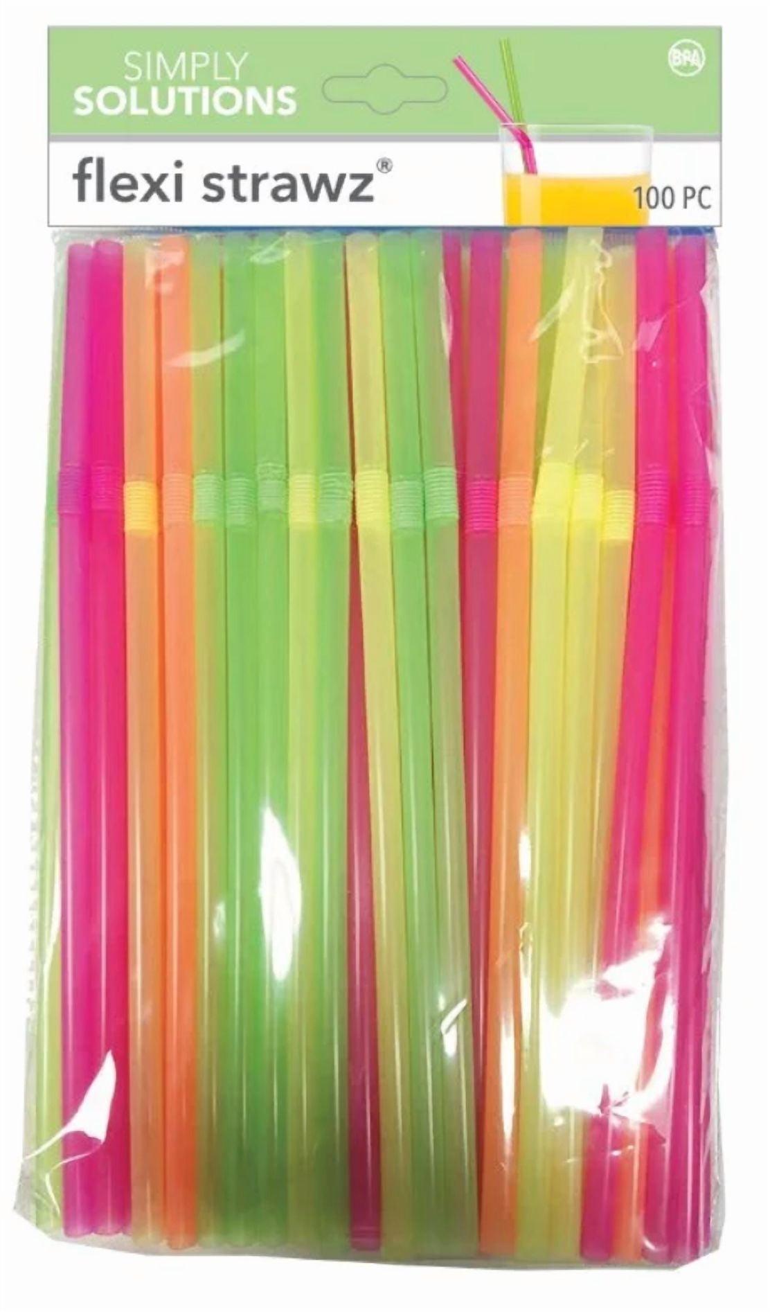 Flexi Straws Neon 100pk