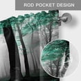 thumbnail image 6 of Turquoise Forest Farmhouse Short Window Curtain Valances, Vintage Foggy Woods Tree Mysterious Rod Pocket Kitchen Valances for Living Room Bedroom Bathroom Cafe 42" x 12", 6 of 8
