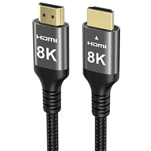 8K HDMI Cable 48Gbps 33 FT, Nylon Braided High Speed HDMI® Cable 4k 120Hz 2k 165Hz 8k 60Hz 12bit eARC ARC Dolby Atmos HDR10+ HDCP2.3 Compatible for Gaming PC TV Soundbar Monitor Mac PS5 Xbox