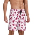 thumbnail image 2 of Kdxio Lilies Flowers Print Mens Sleep Shorts Bottoms Soft Comfy Pajama Wear Pants with Drawstring Pockets, 2 of 7