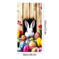 thumbnail image 3 of HaoXun Easter Door Banner and Door Cover - 35.43×70.87 Inch Polyester Spring Decorative Hanging Flag with Rabbits and Easter Egg Print for Easter Front Door Holiday Decorations, 3 of 6
