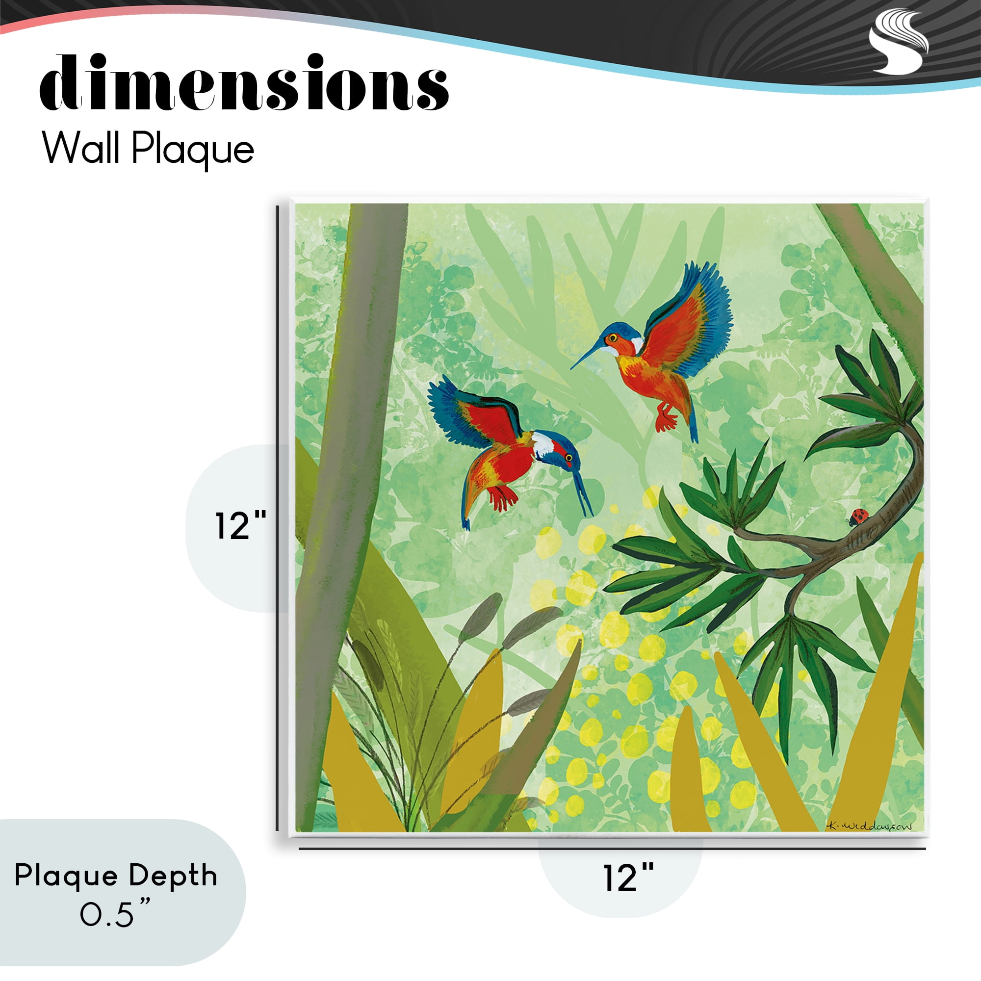 Stupell Industries Kingfishers in Jungle Branches Wall Plaque Art, design by Kay Widdowson