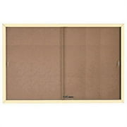 Aarco SBC4872IV Enclosed Bulletin Board Cork Aluminum Frame - Ivory