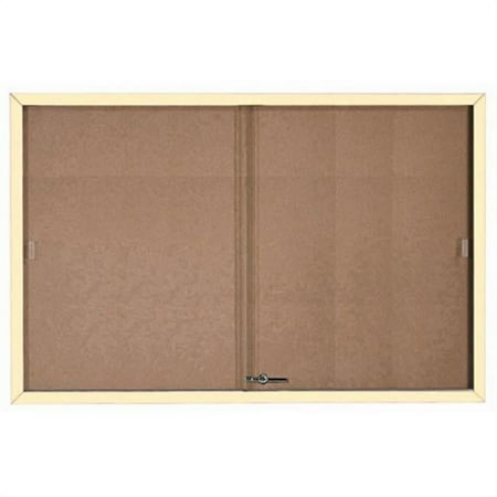 Aarco SBC4872IV Enclosed Bulletin Board Cork Aluminum Frame - Ivory