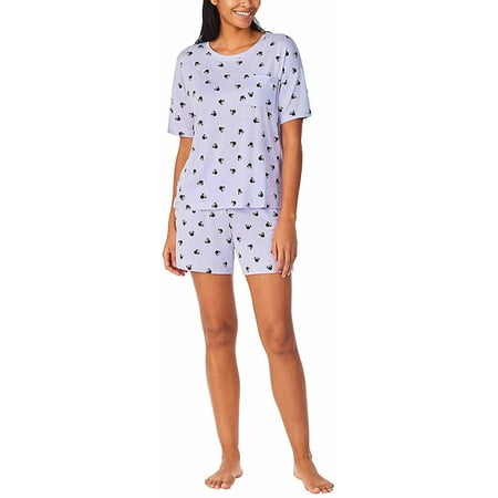 

Disney Womens Short Pajama Set with Pockets(Purple Small)