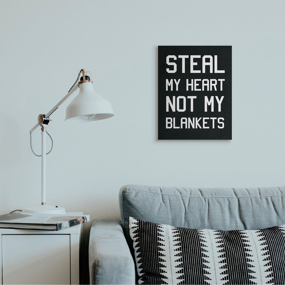 Stupell Industries Steal Hearts Not Blankets Motivational Romance Phrase Canvas Wall Art Design by Daphne Polselli