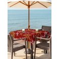thumbnail image 2 of Outdoor Tablecloth with Umbrella Hole and Zipper, Christmas Yellow Snowflake Square Table Cloth 60x60 Inch Waterproof Tablecloth, Winter Xmas Classic Red Picnic Table Cover for Patio Camping, 2 of 7