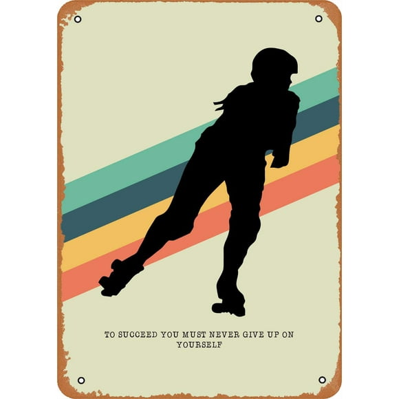 Roller Skate Roller Skate Wall Art Deco Poster 8x12 Inch Retro Vintage Metal Sign Home Man Cave Art